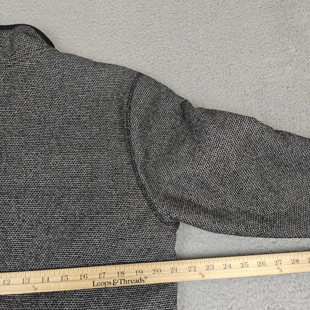 Orvis Sweater Mens Medium Gray Sherpa‎ Lined 1/4 Zip Mock Neck Pullover Fleece